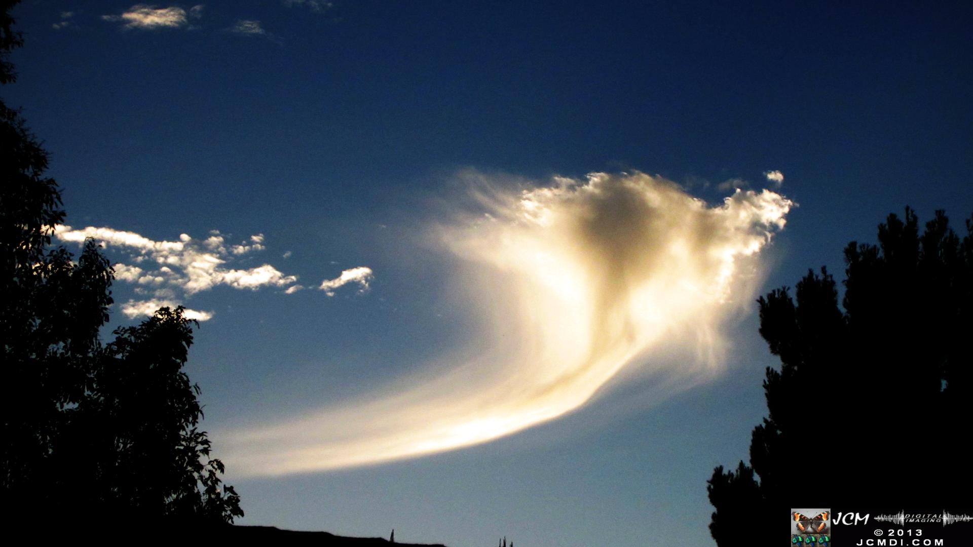 Angel (or ghost) clouds at sunset